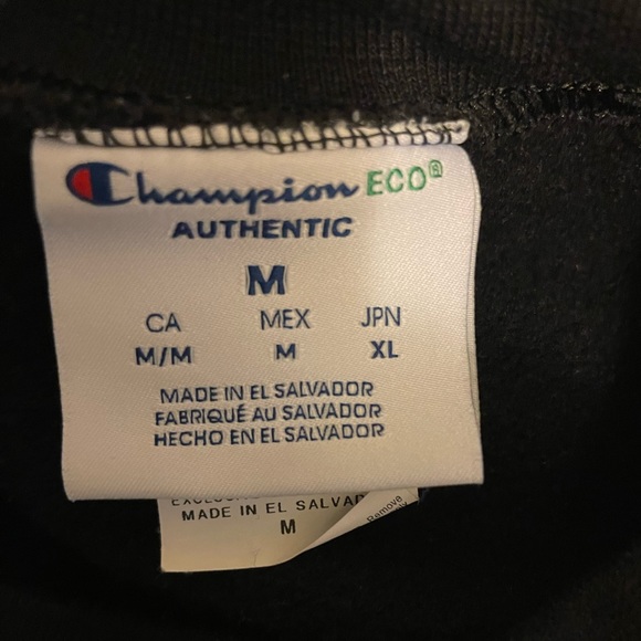 NWOT Embroidered Black Champion Sweatshirt Medium w/ “Exile” - Picture 8 of 8